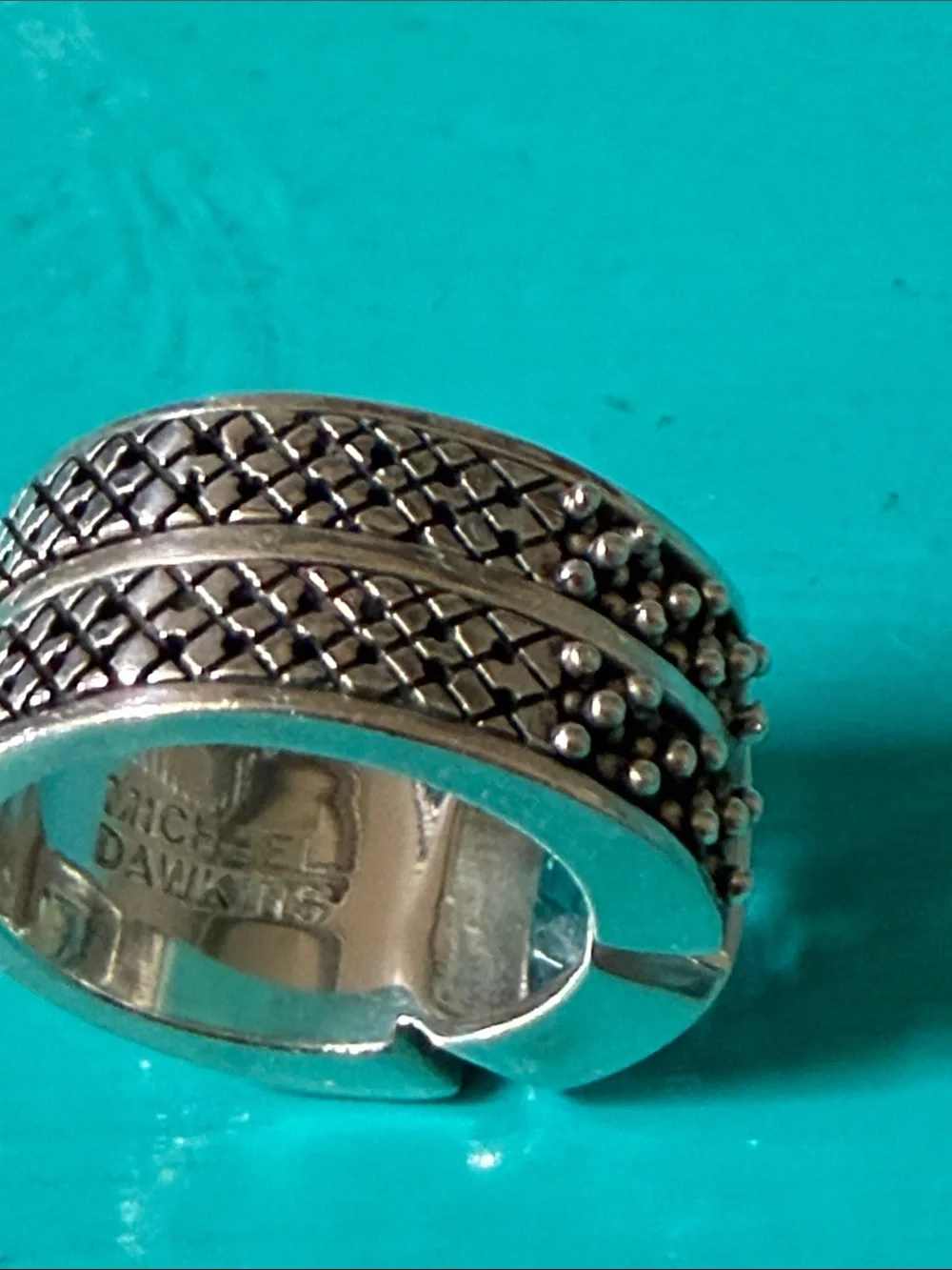 Michael Dawkins Sterling Silver Blue Topaz Statement Ring size 7